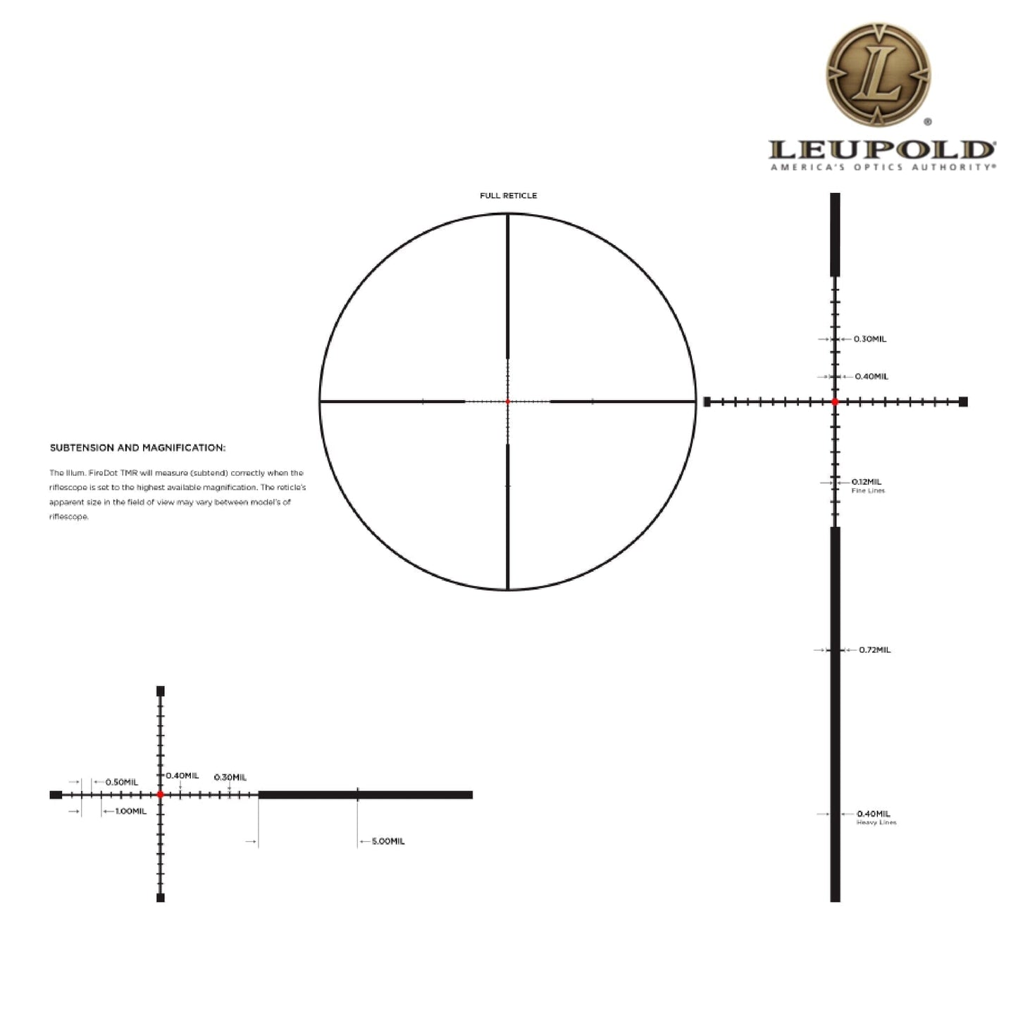 Leupold Mark 4HD 1-4.5x24 Rifle Scope M5C3 SFP FireDot TMR Reticle Rifle Scope Leupold