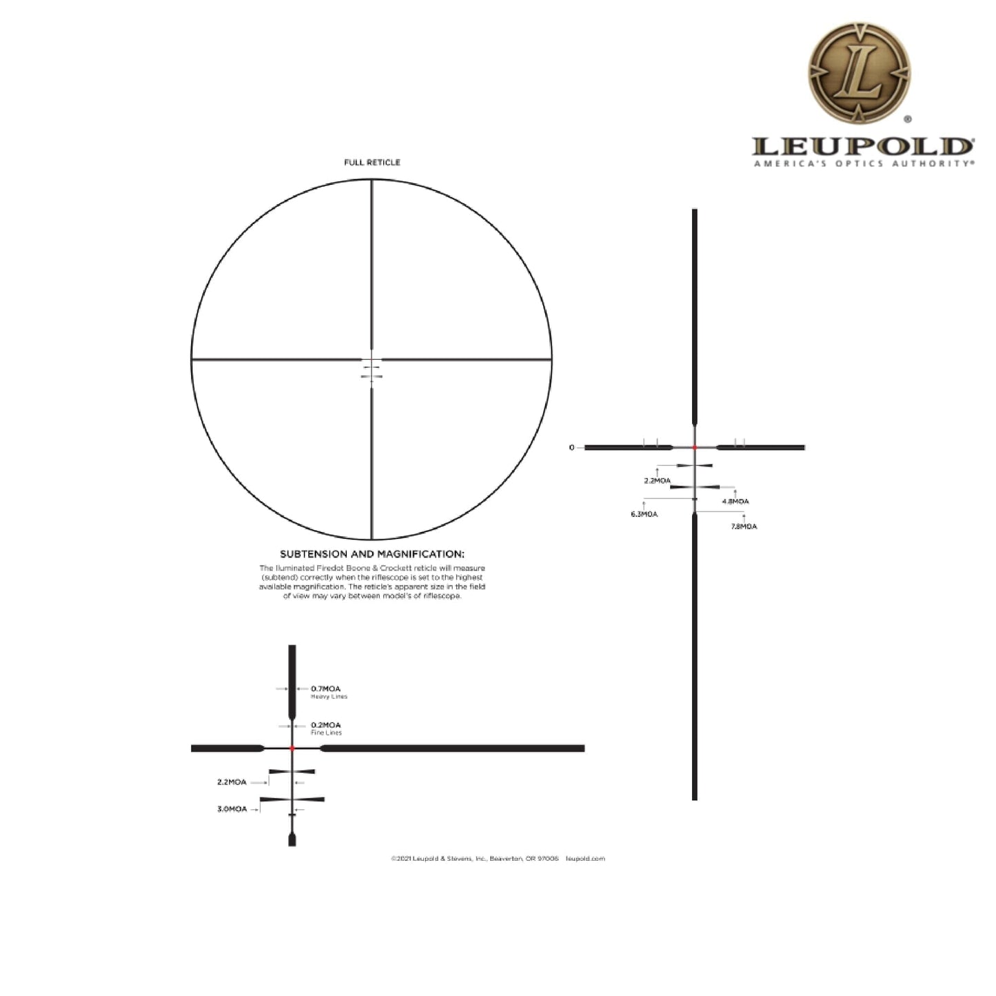Leupold VX-6HD Gen 2 3–18×44 CDS-ZL2 Rifle Scope Side Focus FireDot Boone & Crockett Reticle Rifle Scope Leupold