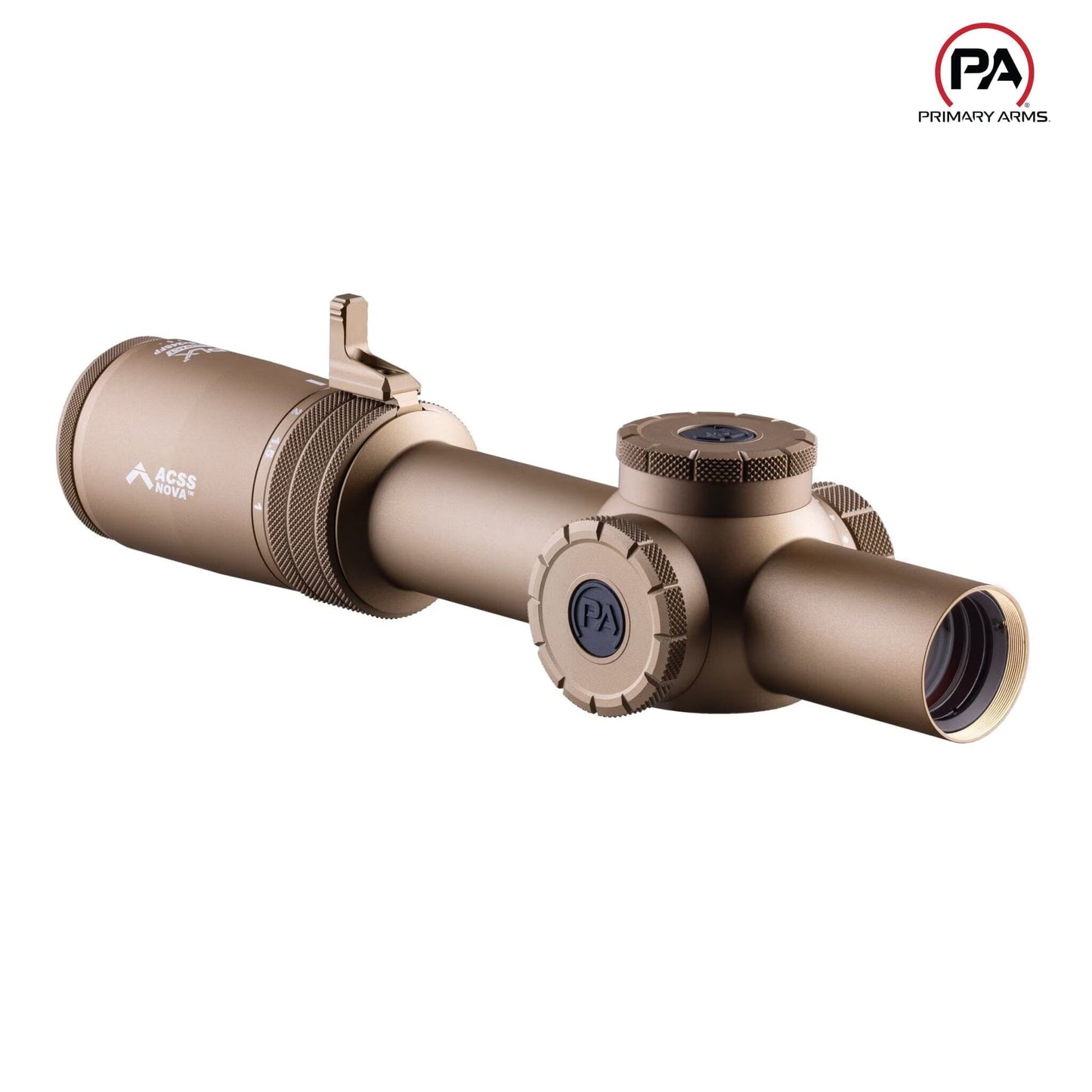 Primary Arms Compact PLxC 1-8x24 SFP Riflescope - ACSS Nova Fiber Wire Reticle - FDE Rifle Scope Primary Arms