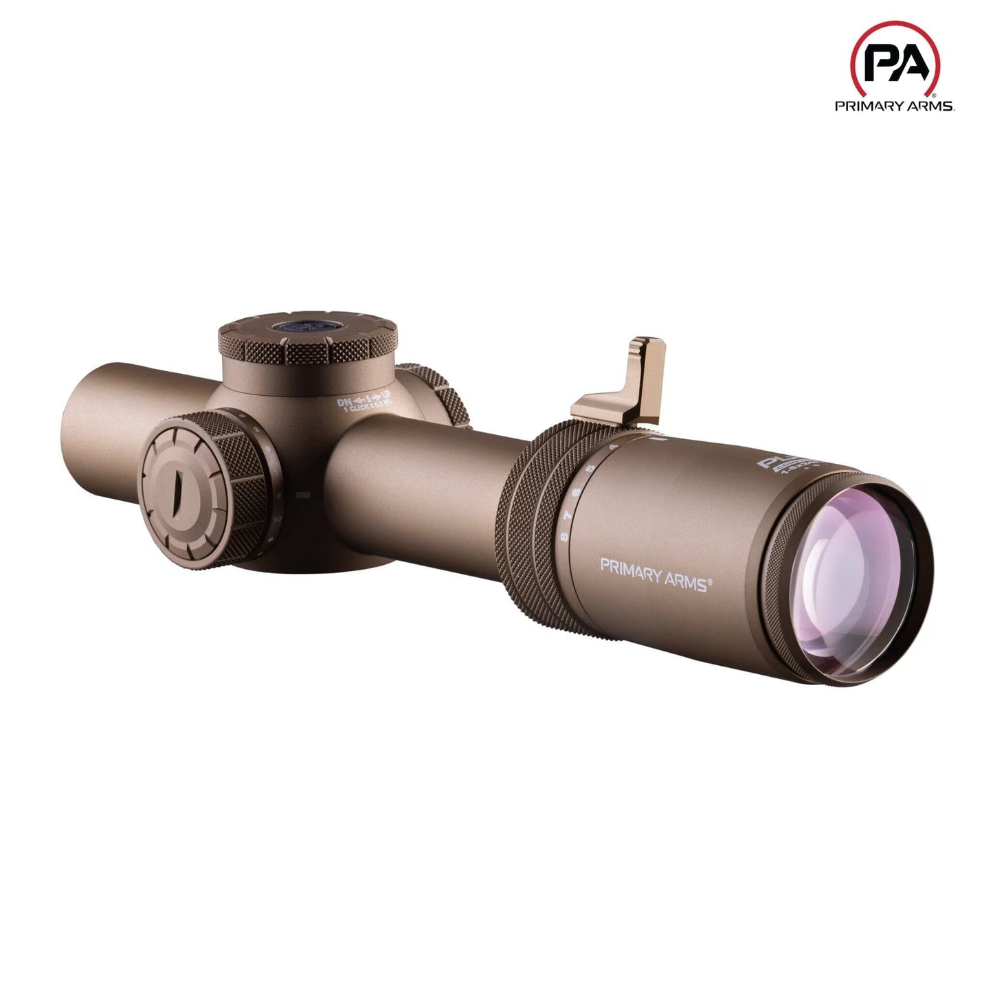 Primary Arms Compact PLxC 1-8x24 SFP Riflescope - ACSS Nova Fiber Wire Reticle - FDE Rifle Scope Primary Arms