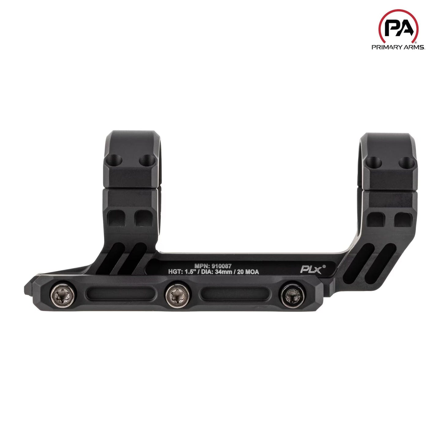Primary Arms PLx 34mm Cantilever Mount - 1.5″ Offset with 20 MOA - Black Rifle Scope Mount Primary Arms