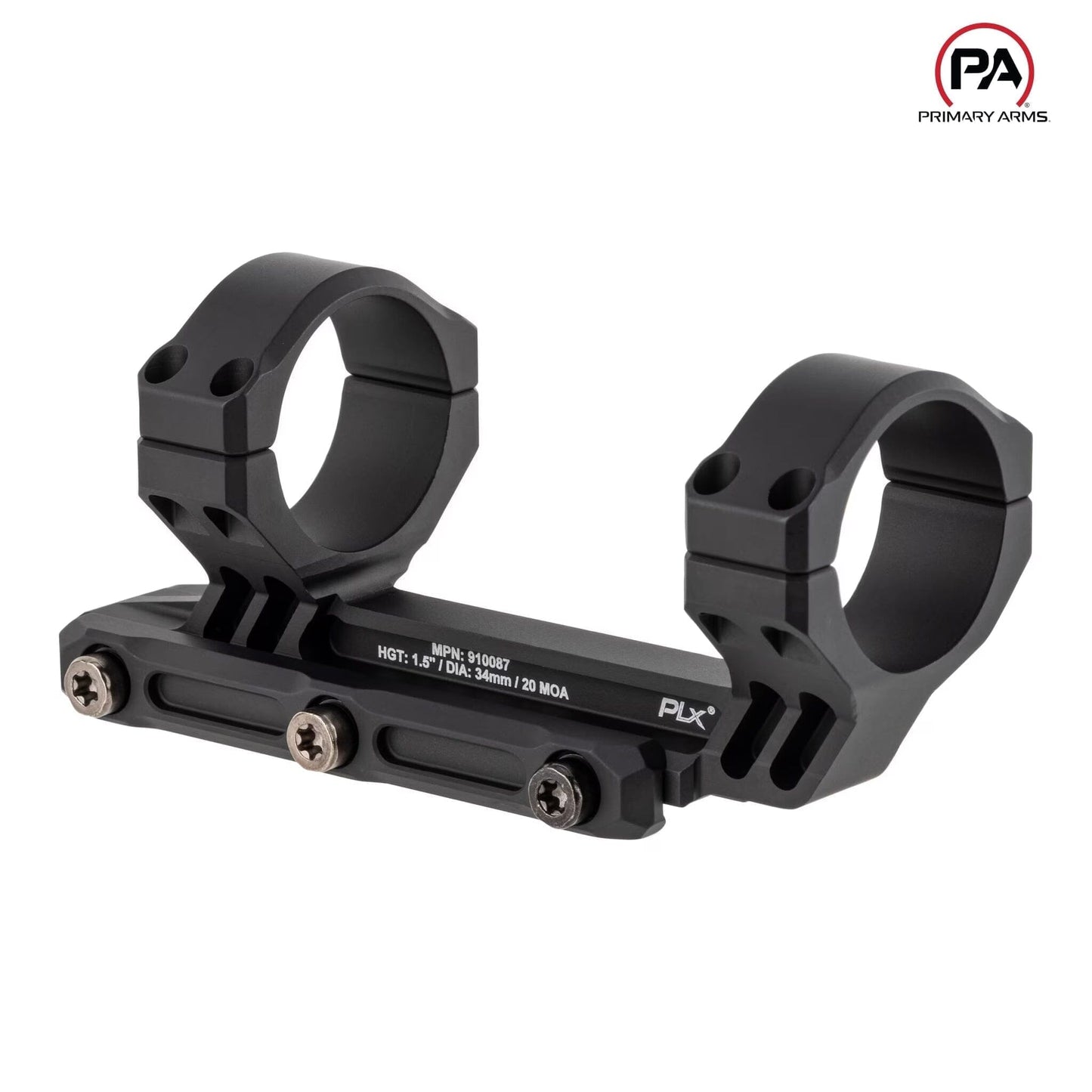 Primary Arms PLx 34mm Cantilever Mount - 1.5″ Offset with 20 MOA - Black Rifle Scope Mount Primary Arms