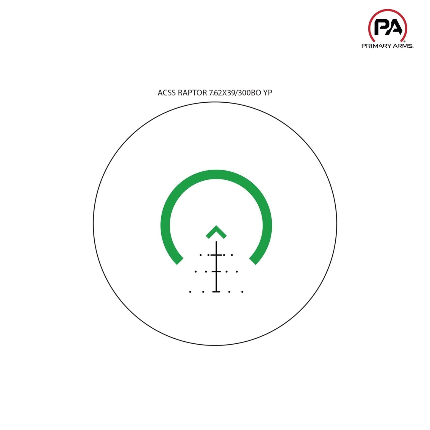 Primary Arms SLx 3x MicroPrism Scope - Green ACSS Raptor 7.62x39/.300BLK Yard Reticle Prism Scope Primary Arms