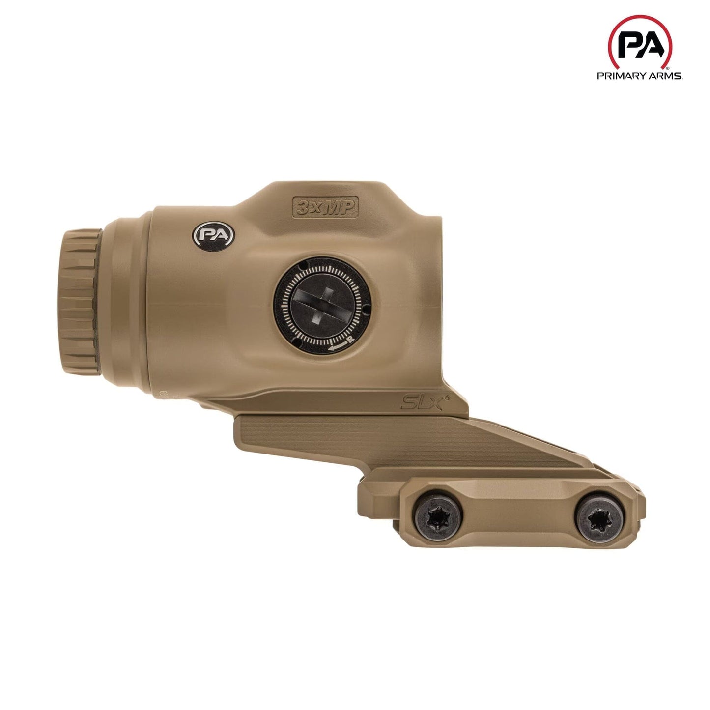Primary Arms SLx 3x MicroPrism Scope - Red ACSS Raptor 5.56/.308 Yard Reticle - FDE Prism Scope Primary Arms