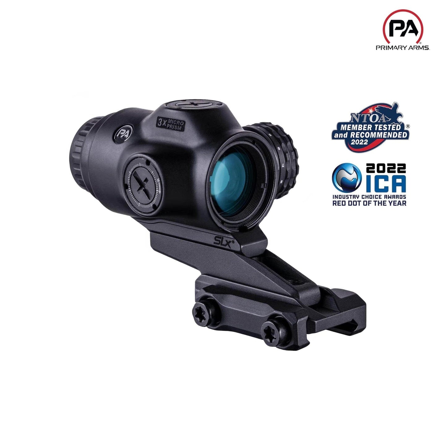 Primary Arms SLx 3x MicroPrism Scope - Red ACSS Raptor 5.56/.308 Yard Reticle Prism Scope Primary Arms