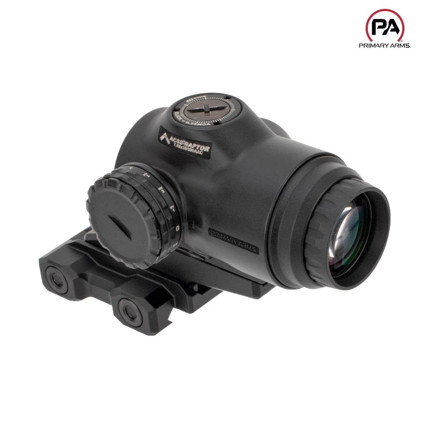 Primary Arms SLx 3x MicroPrism Scope - Red ACSS Raptor 7.62x39/300 BLK Yard Reticle - Black Prism Scope Primary Arms