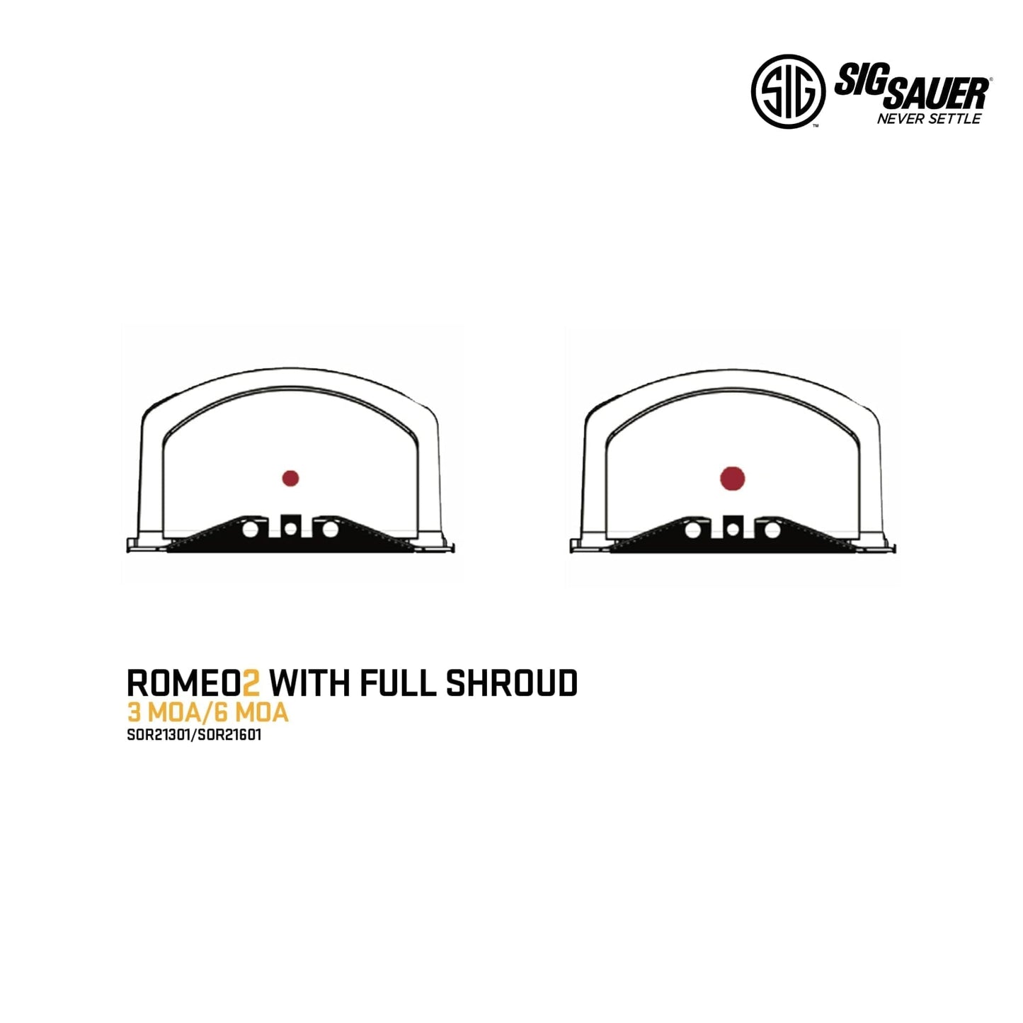SIG Sauer ROMEO2 Reflex Red Dot Sight - 6 MOA Dot - SOR21600 Red Dot Sight SIG Sauer