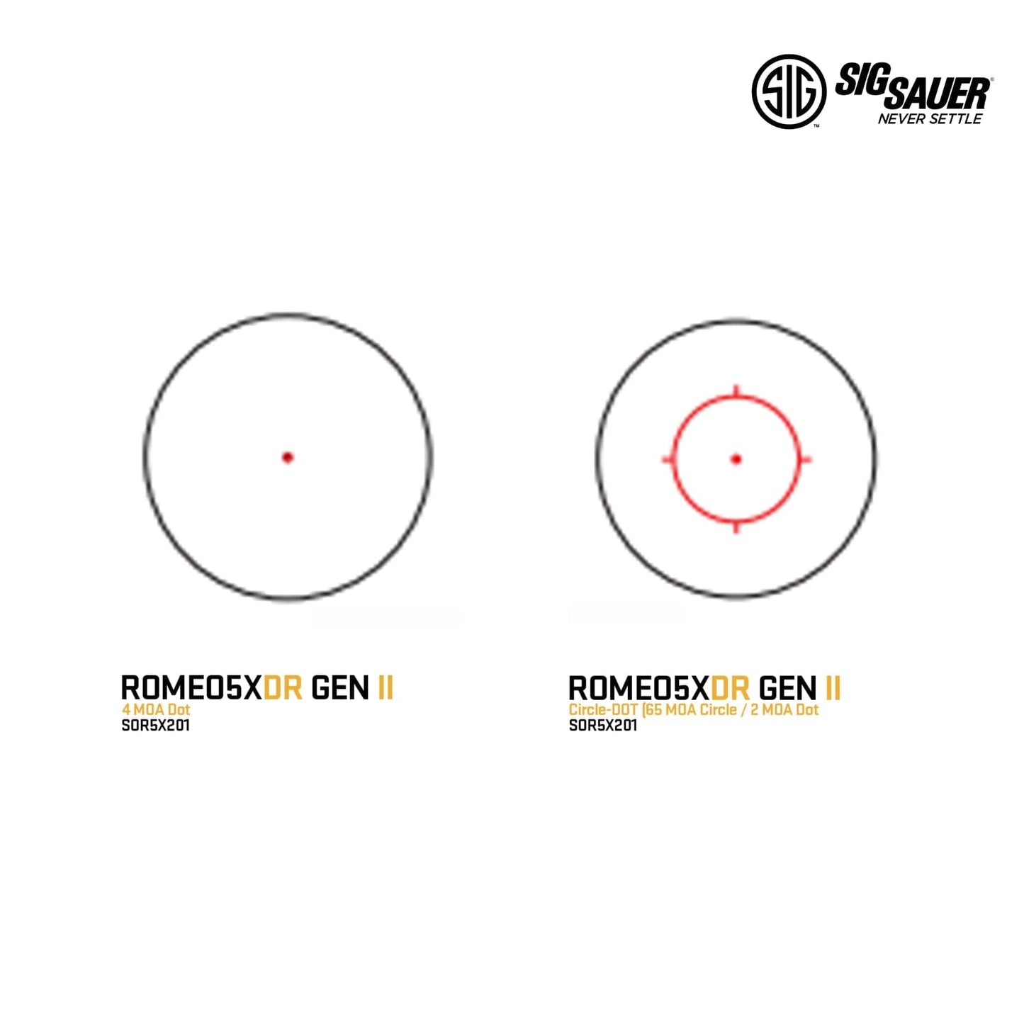 SIG Sauer ROMEO5 XDR Gen II 1x20mm Red Dot Sight Dual Reticle - SOR5X201 Red Dot Sight SIG Sauer