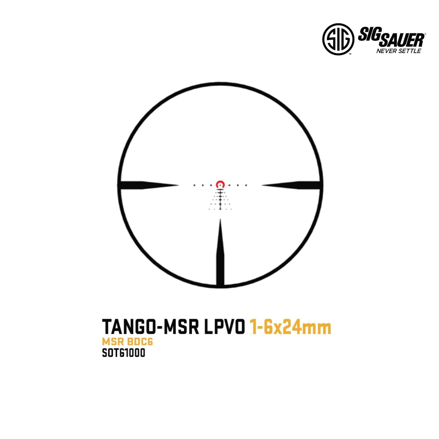 SIG Sauer TANGO-MSR 1-6x24 FFP Riflescope - MSR BDC6 Reticle - Black Rifle Scope SIG Sauer