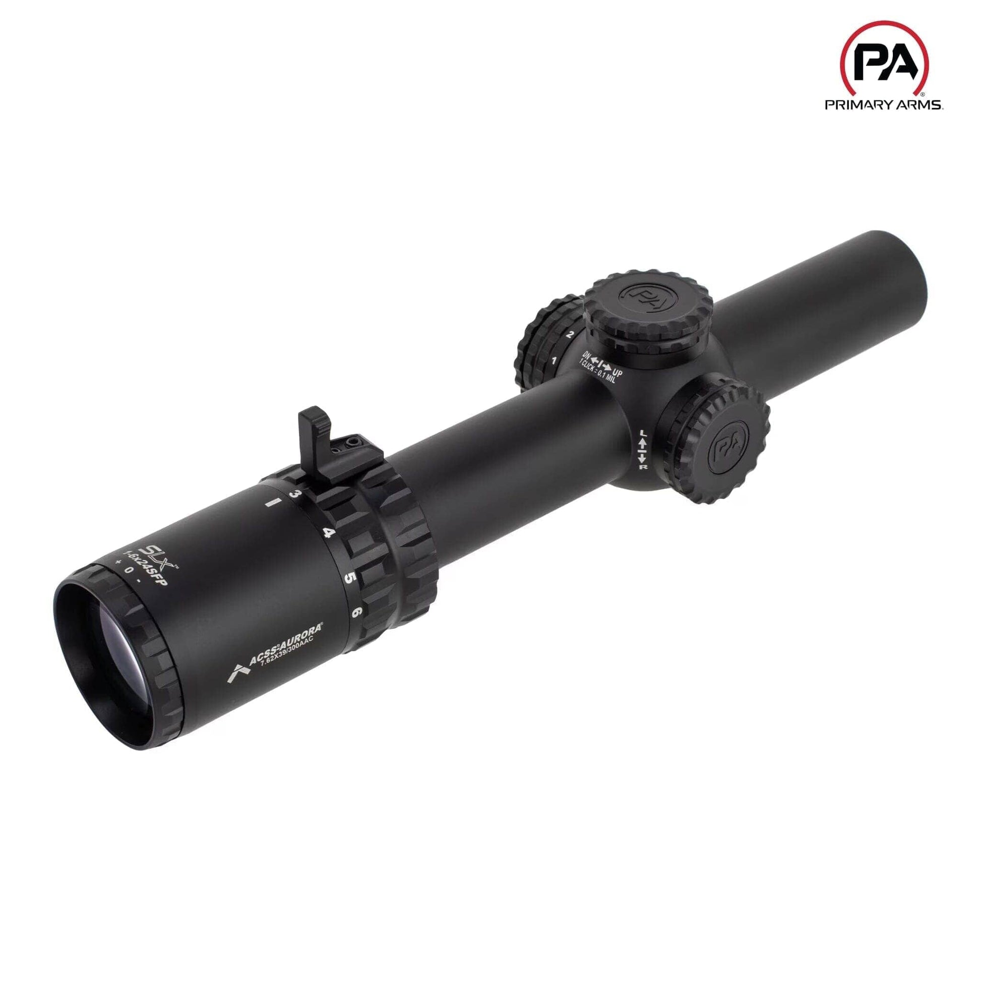 Primary Arms SLx 1–6×24 SFP Riflescope Gen IV - ACSS Aurora 7.62×39/.300 BLK Yard Reticle Rifle Scope Primary Arms 